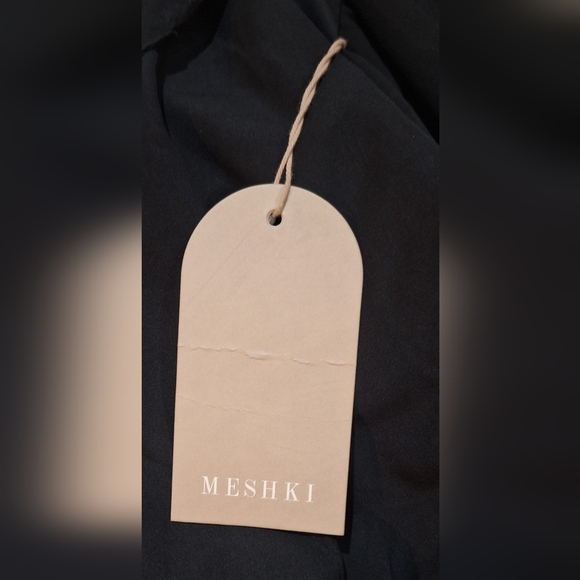 #1586 Meshki Black Backless Cowl Neck Cocktail Gown - Nadia Sz.M - Picture 8 of 13